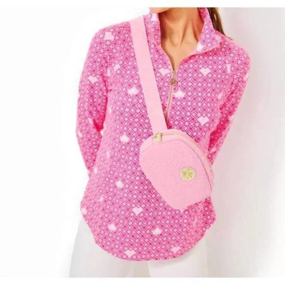 NWT Lilly Pulitzer UPF 50+ Skipper Popover Fluttering Hearts Pink Small - Picture 6 of 7